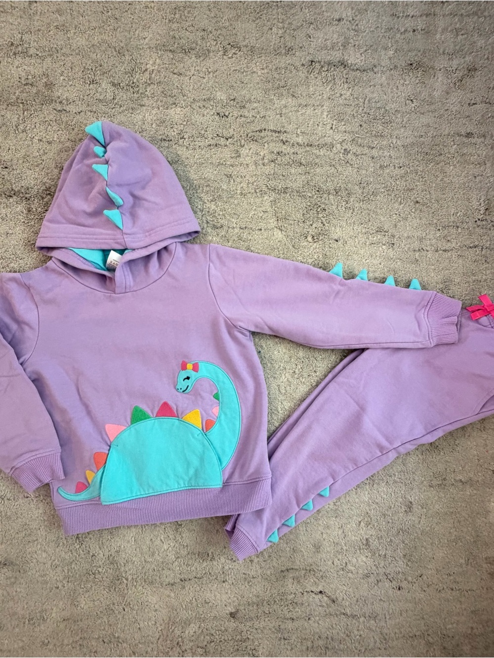Gymboree Lavender and Aqua Dinosaur Hoodie & Jogger Set